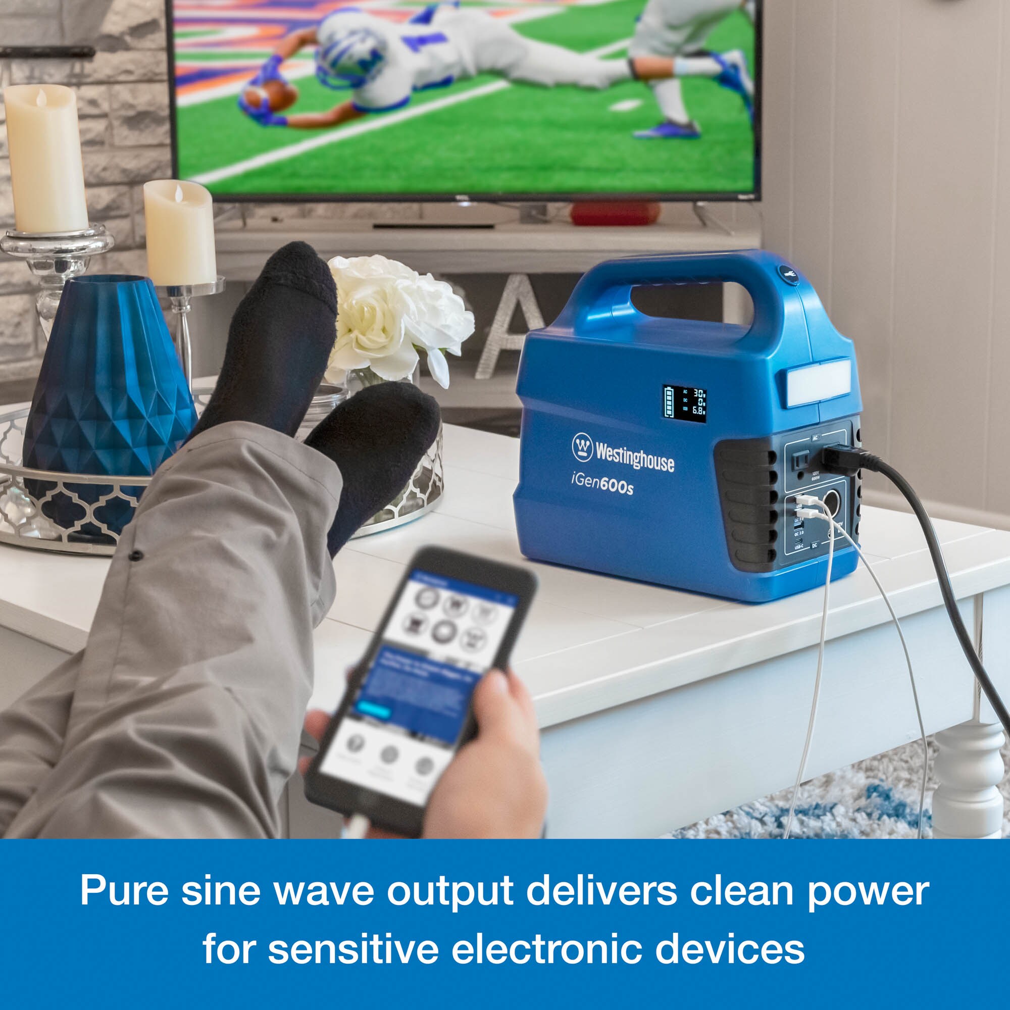 Westinghouse 600-Rated/1200-Peak Watt Camping/RV Power Station 600-Watt Portable Power Station