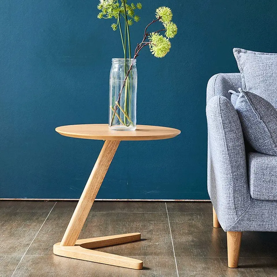 Home Side Table Furniture Round Coffee Table for Living Room Small Bedside Table Design End Table Sofaside Minimalist Small Desk(E)