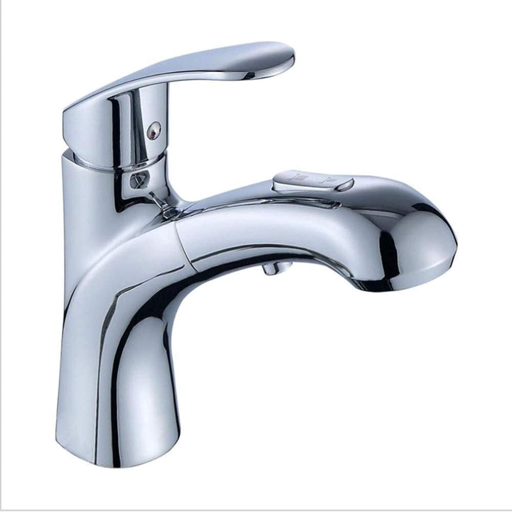 Hand Basin Faucet，Chrome Shower Faucet Single Handle Single Hole Brass Basin Faucet Hot and Cold Water Faucet