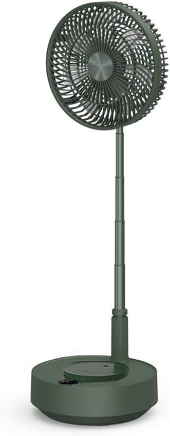 Household Desktop USB Rechargeable Electric Fan, Foldable and Retractable Floor Fan, Remote Control Table Fan, Large Household Fan with Humidifier and Water Spray (Color : Green)