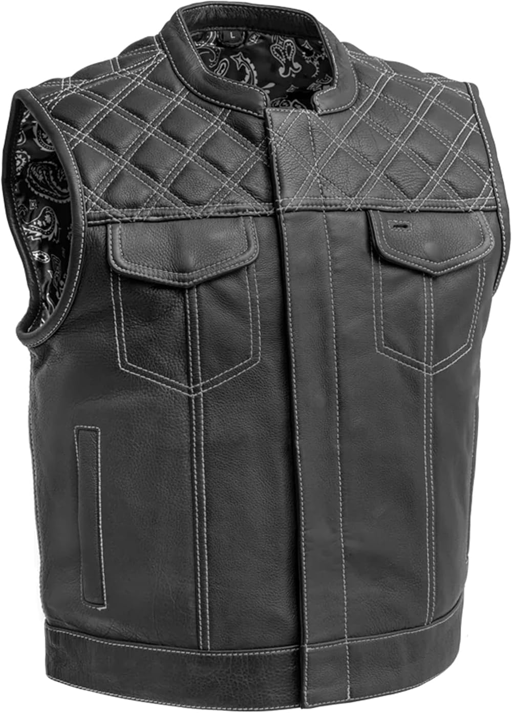 First Mfg Co - Downside - Men's Motorcycle Biker Riding Leather Vest
