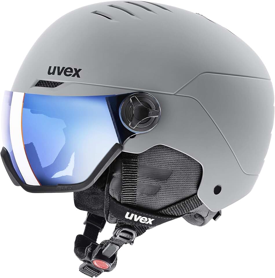 uvex Wanted Visor ski Helmet for Women & Men - Adjustable Helmet with Integrated Visor
