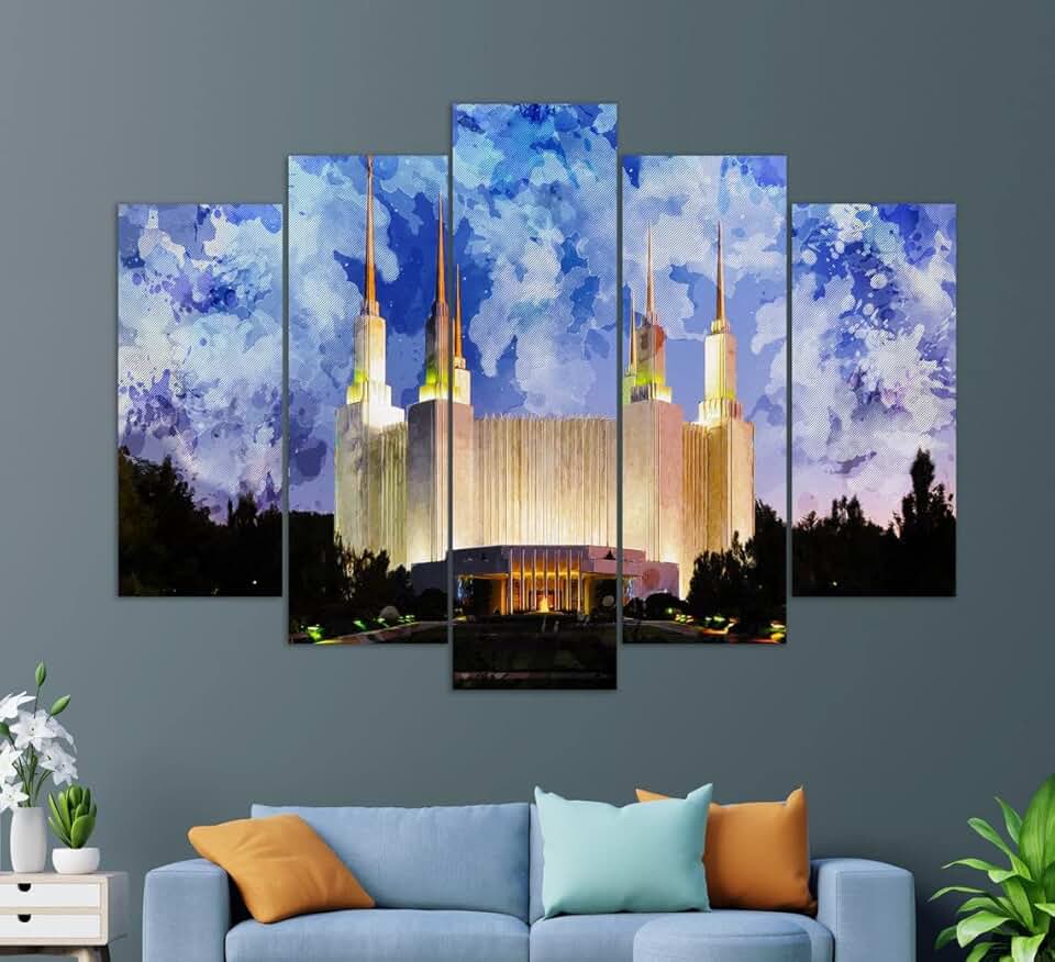 Washington D.C. Temple in South Kensington, Maryland, The Church of Jesus Christ of Latter-Day Saints in Kensington Canvas Print