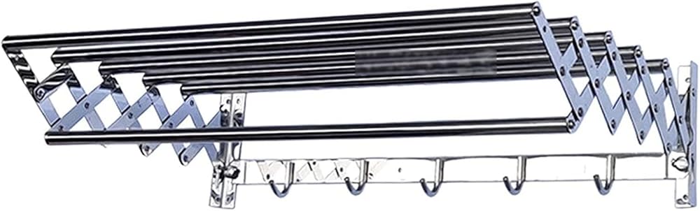 Clothes Drying Racks Wall Mounted Laundry Drying Rack Collapsible Folding Garment Rack Cloth Hanger for Bathroom Towel Hanging Easy Storage (Size : 70cm/27.6in)