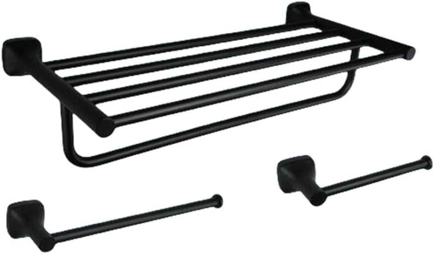 Bathroom Hardware Set Matte Black 304 Stainless Steel Wall Mounted Towel Rack Towel Rack Tissue Holder Bathroom Accessories,3 Pieces Set