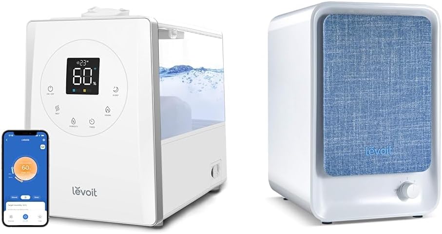 LEVOIT LV600S Smart Warm and Cool Mist Humidifiers for Home Bedroom Large Room & Air Purifiers for Bedroom Home, HEPA Freshener Filter Small Room for Smoke, Allergies