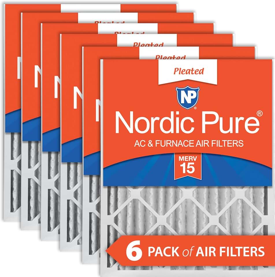 Nordic Pure 16x24x4 (15_3/8 x 23_3/8 x 3_5/8) Pleated MERV 15 Air Filters 6 Pack
