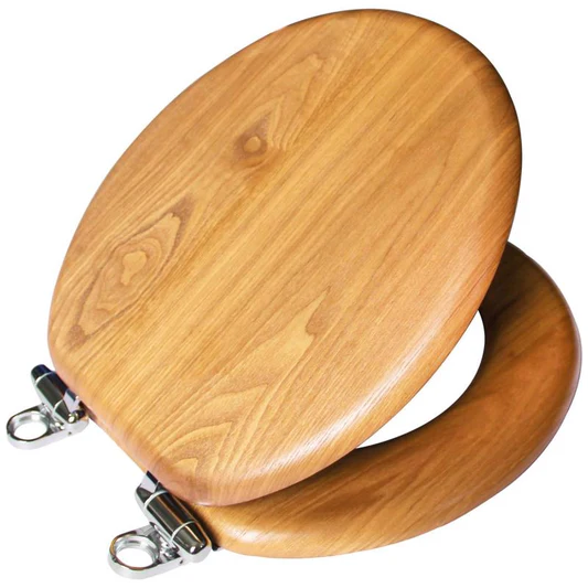 DHI CORPDesign House Dalton Round Oak Wood Closed Front Toilet Seat 14.6 L x 2.3 H x 16.9 W in.