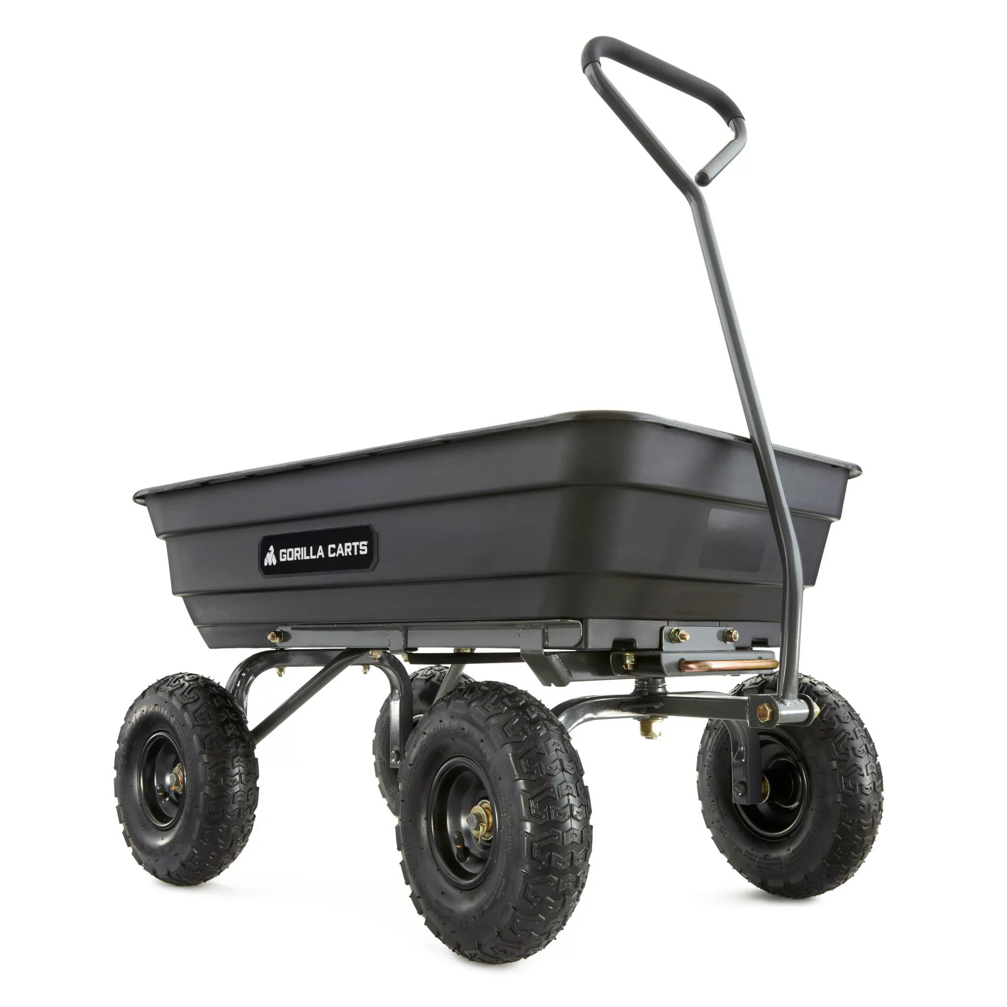 Gorilla Carts GOR4PS 600-lb. Poly Garden Dump Cart with 10  Tires