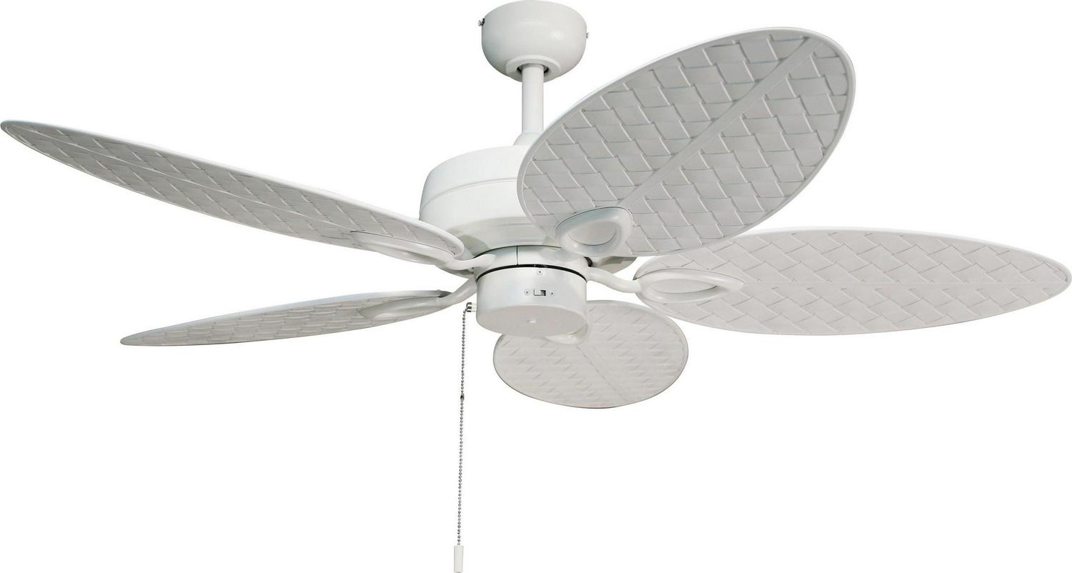 Harbor Breeze Tilghman II 52-in White Indoor/Outdoor Downrod or Flush Mount Ceiling Fan (5-Blade)