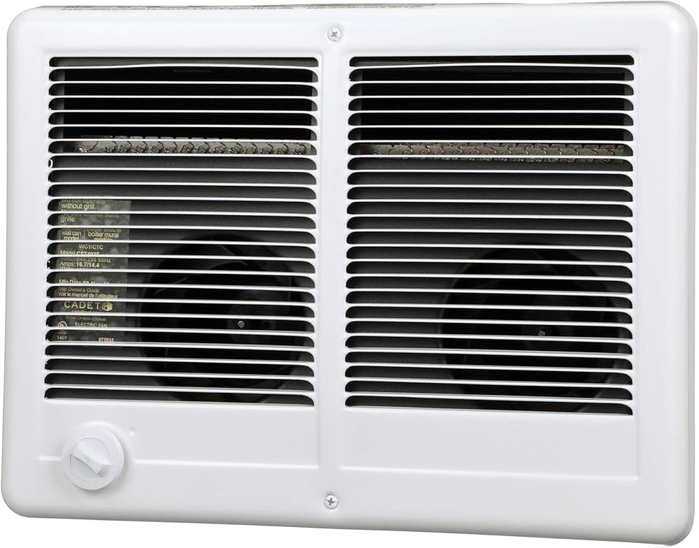 Cadet Com-Pak Twin Electric Wall Heater Complete Unit with Thermostat (Model: CSTC402TW, Part: 67527), 13648/10236 BTU, 240/208 Volt, 4000/3000 Watt, White