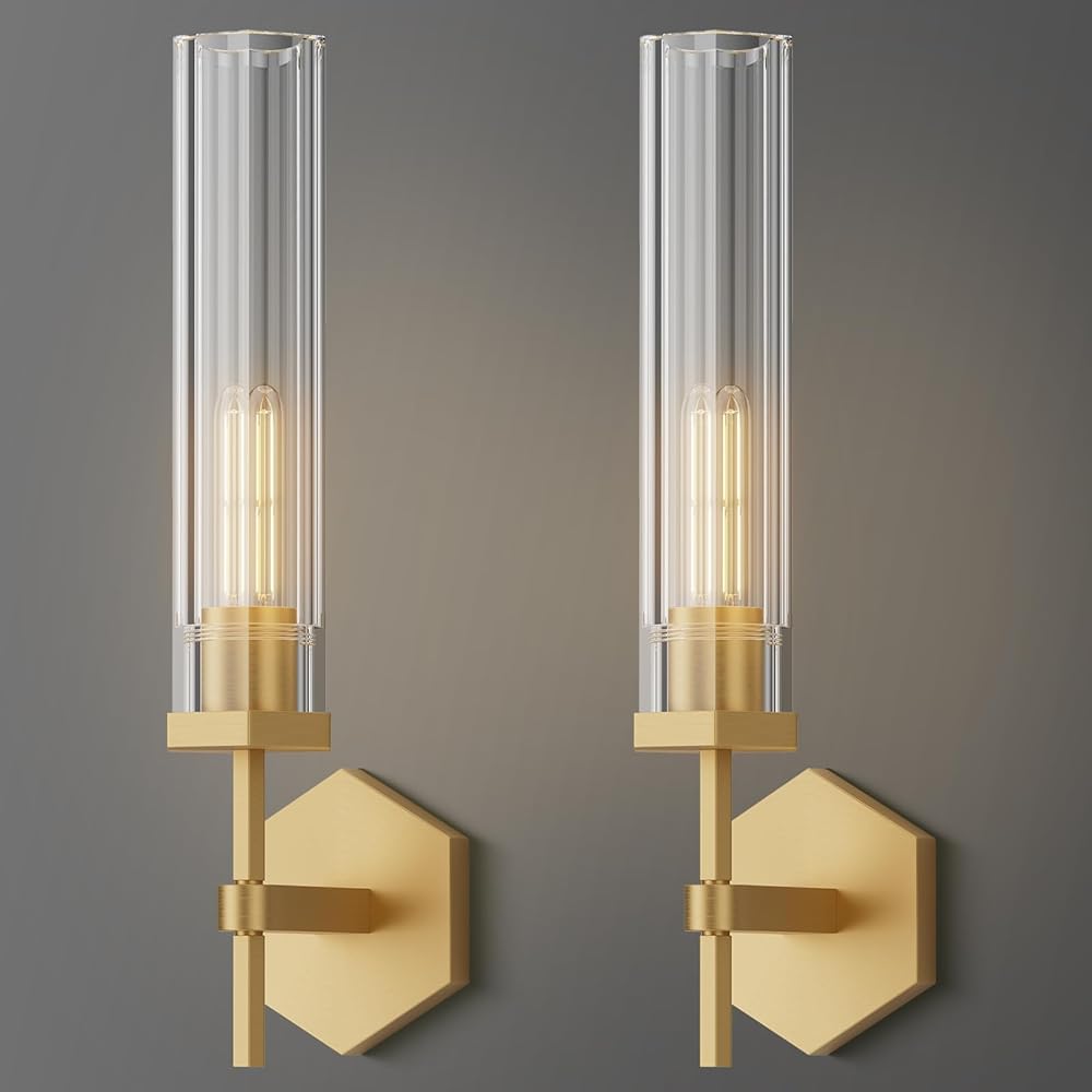 Crystal Wall Sconces Set of Two, 18.5