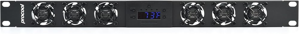 PROCOOL SP640X / 1U Temperature Controlled Silent Rack Fan/Airflow= Intake/Home Theater AV Cabinet Cooling Broadcast Server Recording Studio Rack Fan
