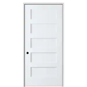 MMI Door Shaker Flat Panel 30 in. x 80 in. Right Hand Solid Core Primed HDF Single Pre-Hung Interior Door with 4-9/16 in. Jamb