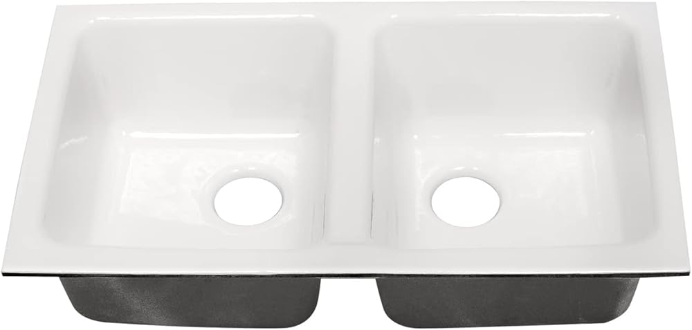Sinks-Doheny 748-UM Double Bowl Undermount No Hole Cast Iron Kitchen Sink 33