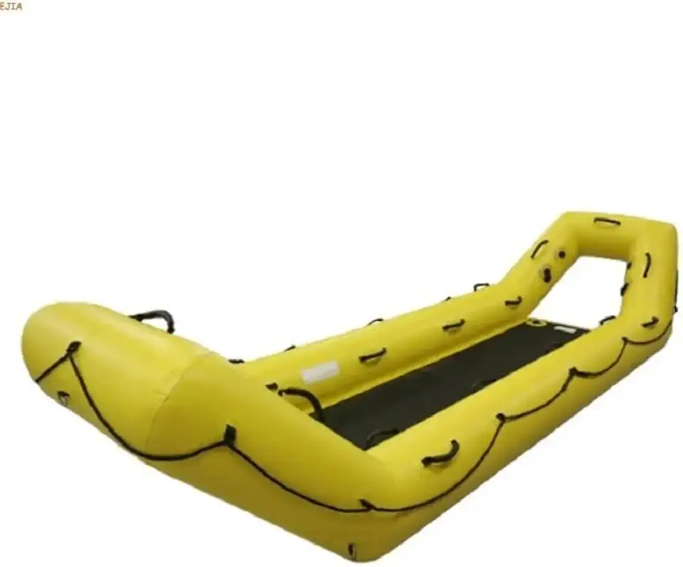 Inflatable Ice Rescue Sled Inflatable Rapid Raft Water Rescue Boat Jet Ski Board, yellow
