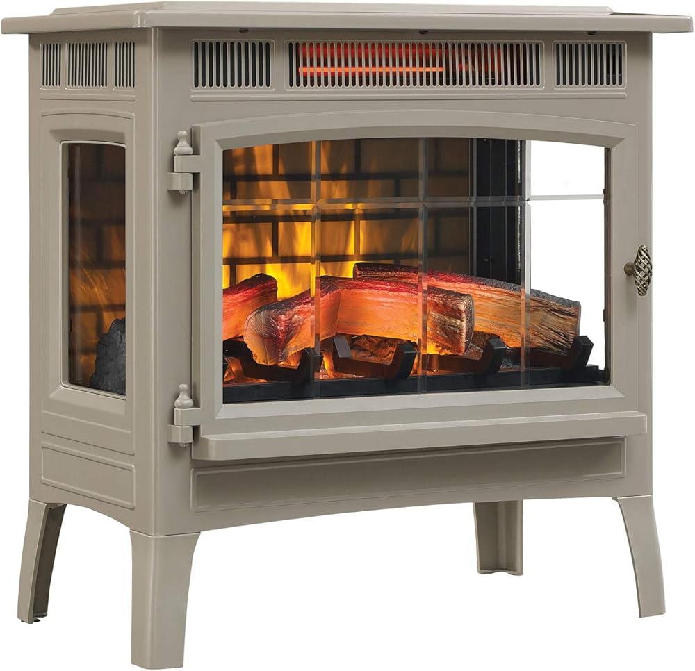 Duraflame Electric Infrared Quartz Fireplace Stove with 3D Flame Effect, French Gray