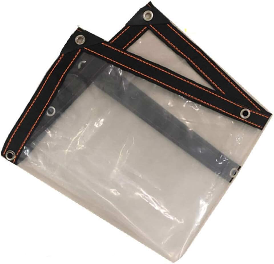 Glass Transparent Waterproof Heavy Duty 99% Transmittance Insulation Cloth Edge Reinforcement Plastic Film Metal Ring Hole Outdoor Tarpaulin, 21 Sizes (Color : Clear, Size : 4X8m)