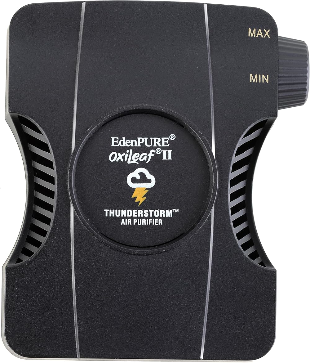EdenPURE OxiLeaf II Thunderstorm Air Purifier Odor Remover with Portable USB travel plug