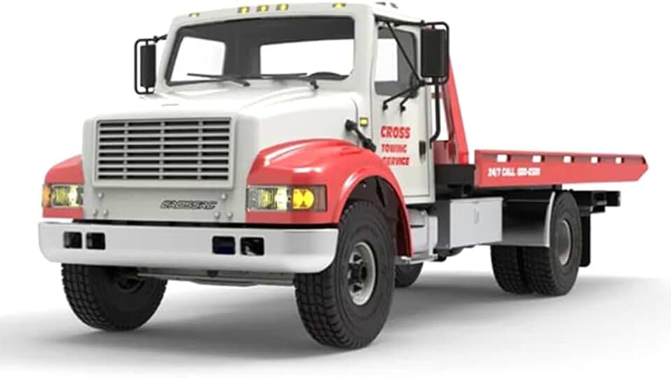 CROSSRC 1/10 RC Road Rescue Vehicle WT4 Remote Control Wrecker Truck Model Unpainted Unassembled Motor 2-Speed Transmission(Kits Unpainted)