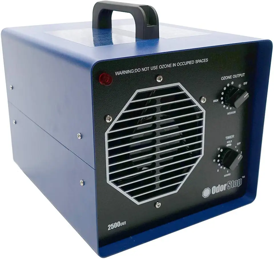 OdorStop OS2500UV2 Professional Grade Ozone Generator/UV Air Purifier for Areas of 2500 Square Feet+, For Deodorizing and Purifying Medium Occupied Spaces Such as Garages and Basements