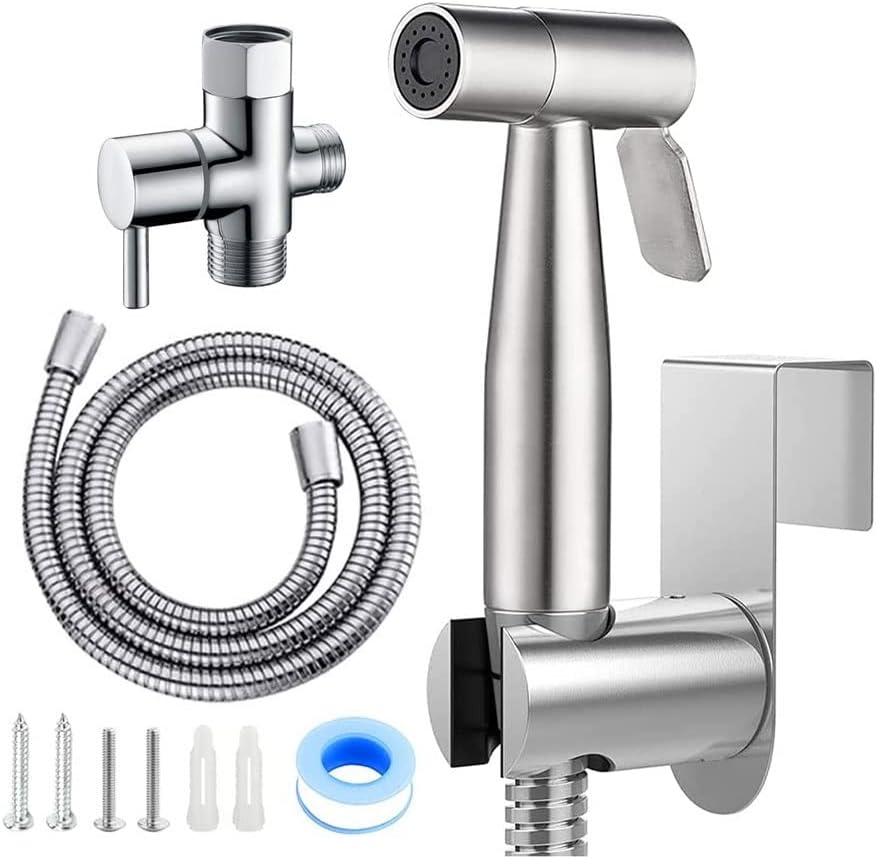 Handheld Toilet Bidet Faucet Sprayer Stainless Steel Bathroom Hand Spraye Set Self Cleaning Shower No Punch
