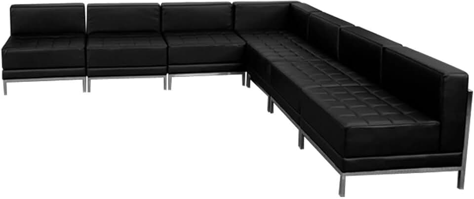 Flash Furniture HERCULES Imagination Series Black LeatherSoft Sectional Configuration, 7 Pieces