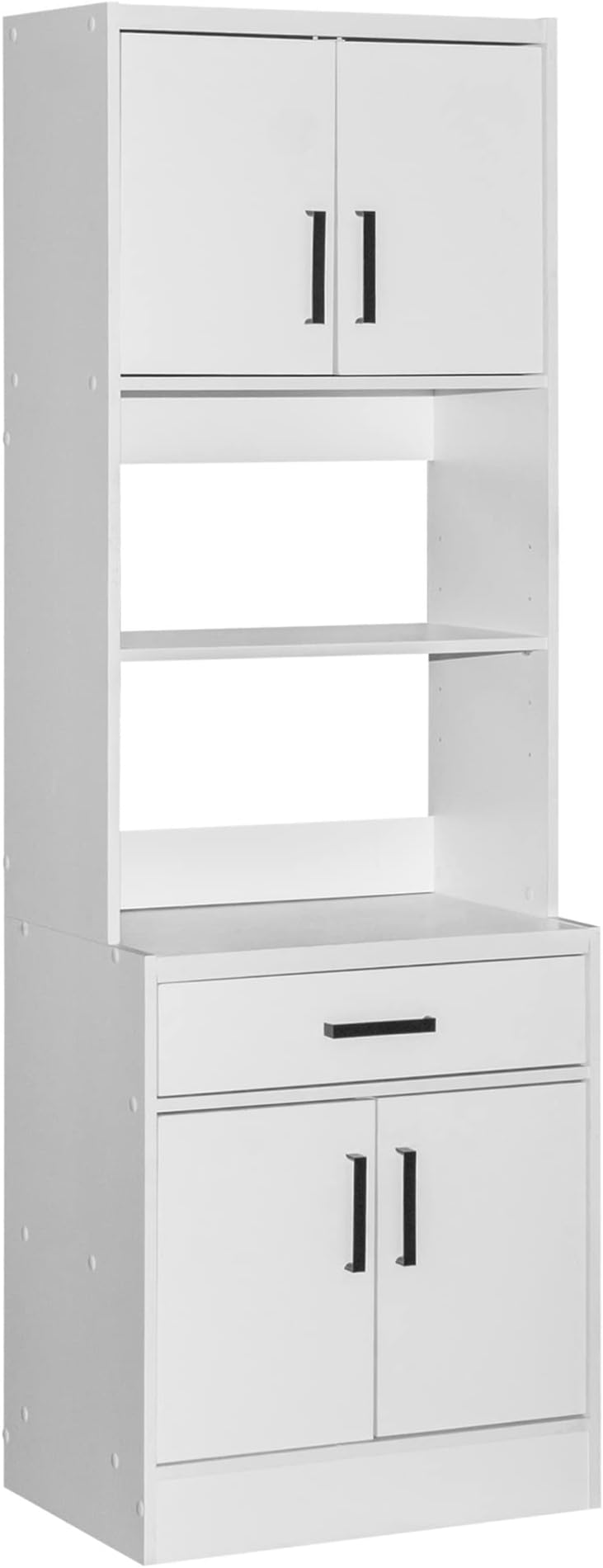 Better Home Products Shelby Tall Wooden Kitchen Pantry in White (Shelby 2136)
