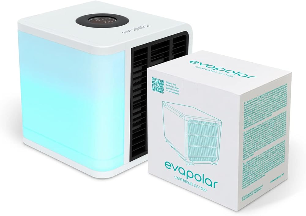 Portable Air Cooler Evalight White and Extra Cartridge