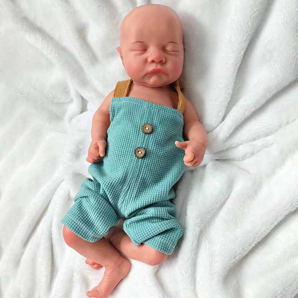 Reborn Baby Dolls Africa Dark Skin Silicone Babies, 18 Inch Real Life Premature Baby Boy Doll Advanced Painted Gift