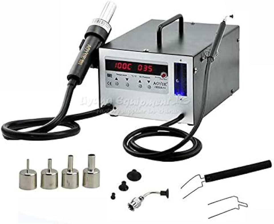 Soldering Soldering Station Occus i852A++ SMT Hot Air 2 In 1 Rework Station with 4 Nozzle IC Remover suction pen - (Color: 220V)