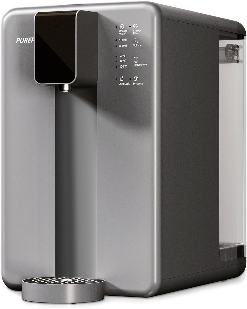 PUREPLUS Countertop RO Water Filter System, Instant Hot Water Filter Dispenser, 4-Stage Reverse Osmosis Water Filter System, No Installation Required