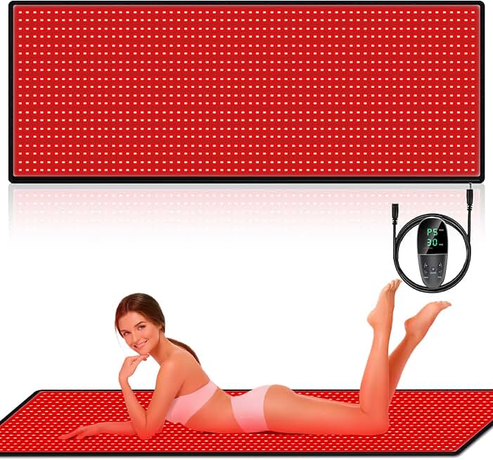 Red Light Therapy Infrared Pad: Pain Relief 1280 LEDs Large Mat for Full Body 660nm Red Light&850nm Infrared Therapy Heating Wrap Body 71 * 31 Inch Big Pads for Back Neck Knee Face Infared Panel Lamp