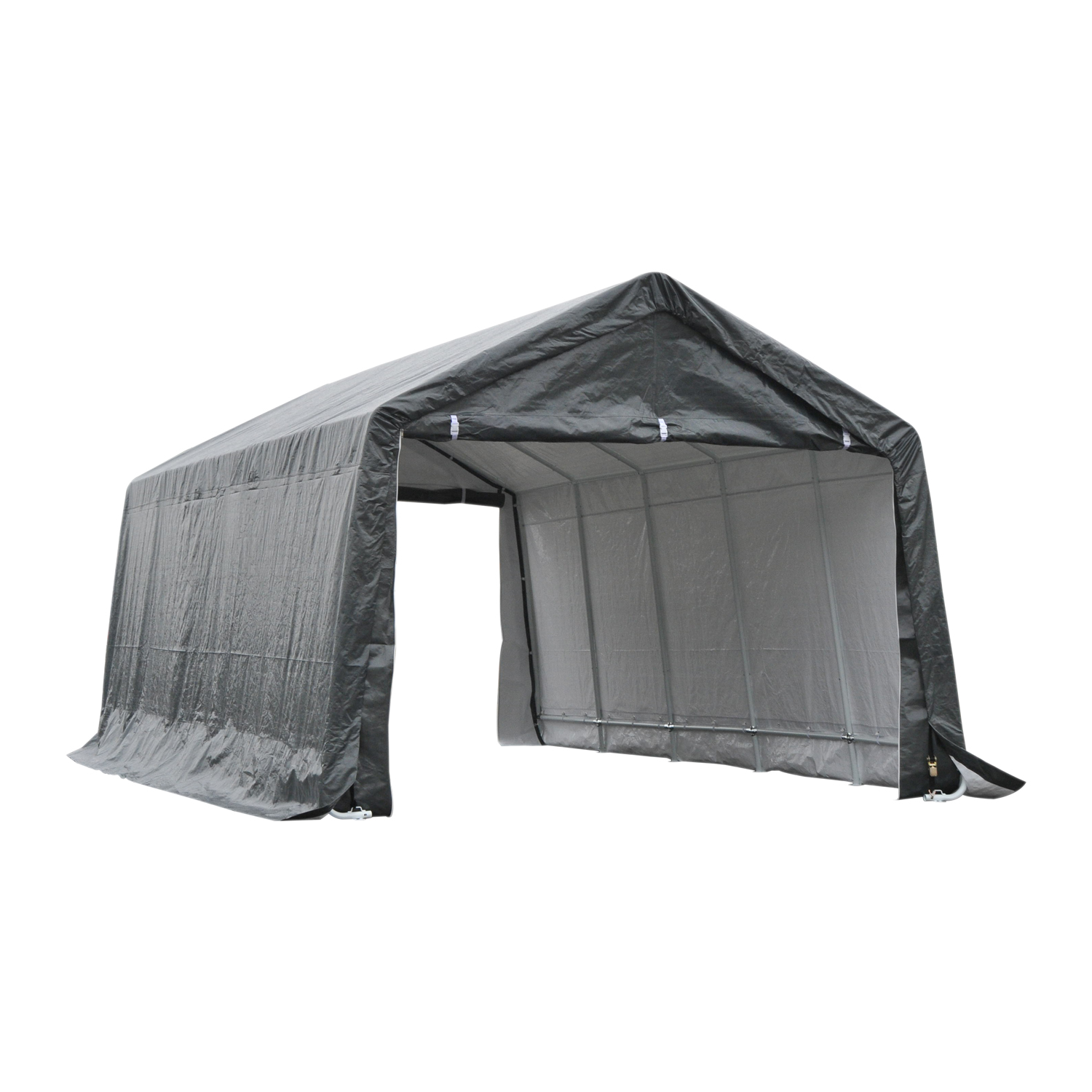 Outsunny 12' x 20' Heavy Duty Caport Canopy Tent and Drainage Holes Grey