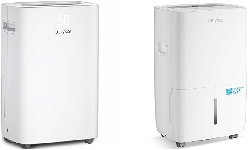 Waykar 50 & 80 Pint Dehumidifiers for Home and Basements up to 5,000 Sq Ft with Drain Hose and Intelligent Humidity Control
