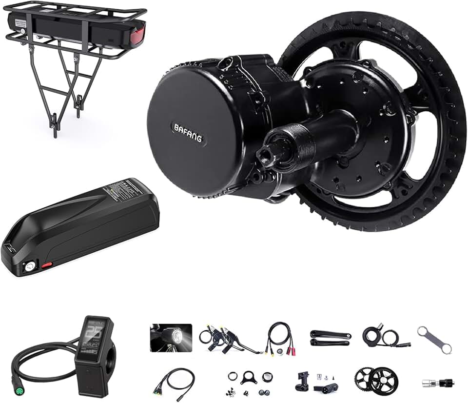 BAFANG BBS02B 48V 750W Ebike Motor with LCD Display 8fun Mid Drive Electric Bike Conversion Kit (DM03 Display, Motor kit+44T Chainring)