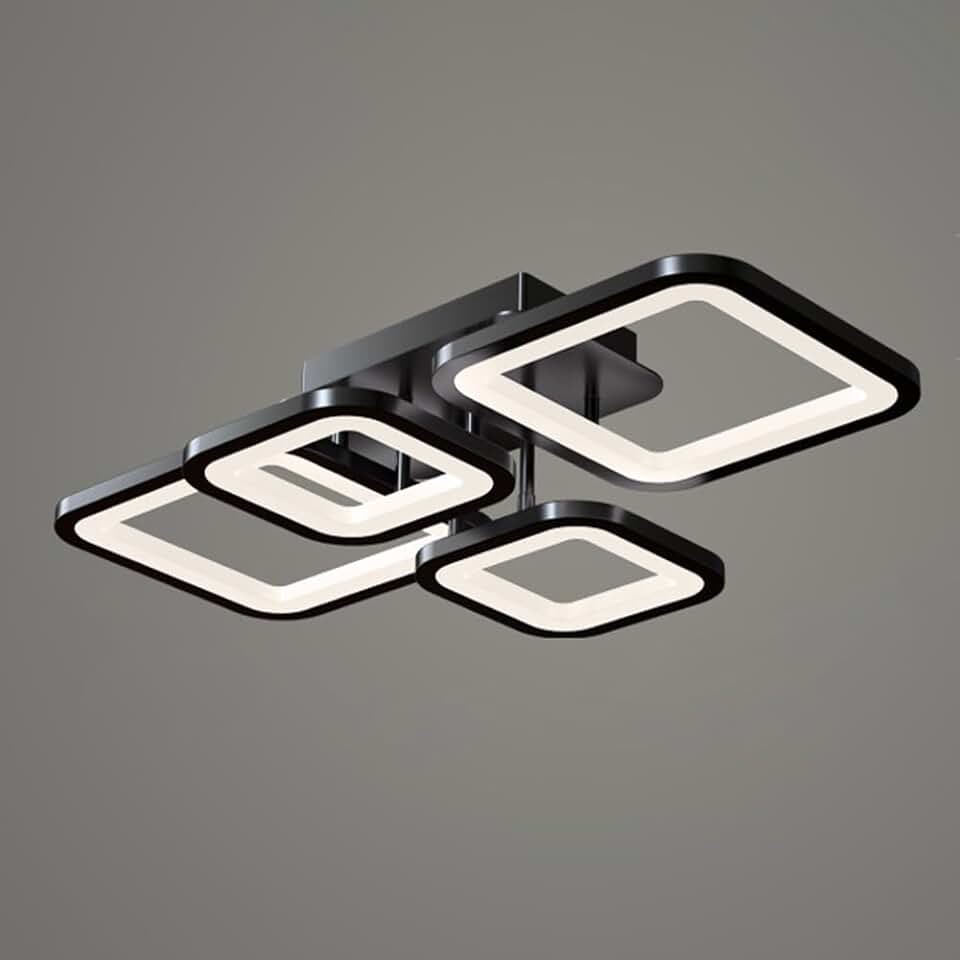 Nordic Living Room Ceiling Lamps 6000K Led Black Flush Mount Ceiling Lights Geometry Ceiling Lamp Fixture Ceiling Light for Bedroom Office Study Room Corridor/C