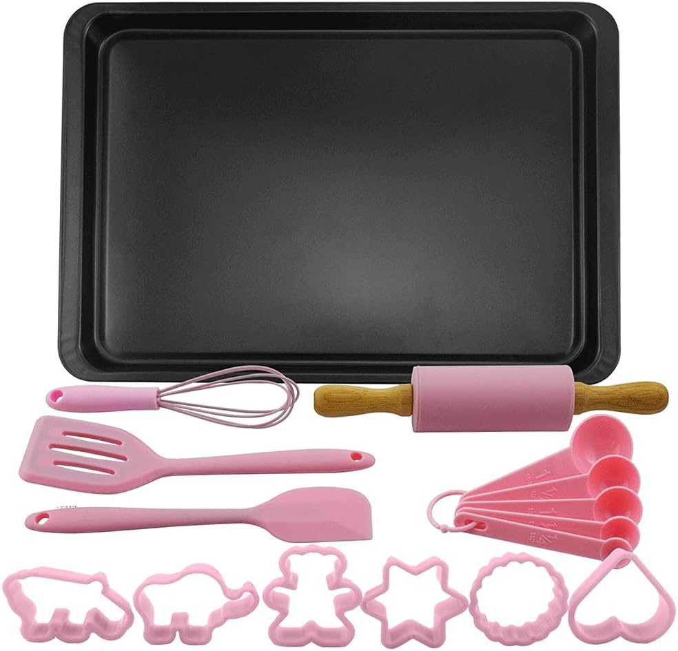 Cookie Baking Pan Easy Layered Sheet Cake Pan Nonstick Bakeware Set with Cookie Cutters Mini Pin DIY Kitchen Tools 16PCS (Color : black-JoJo's Bizarre Adventure1)