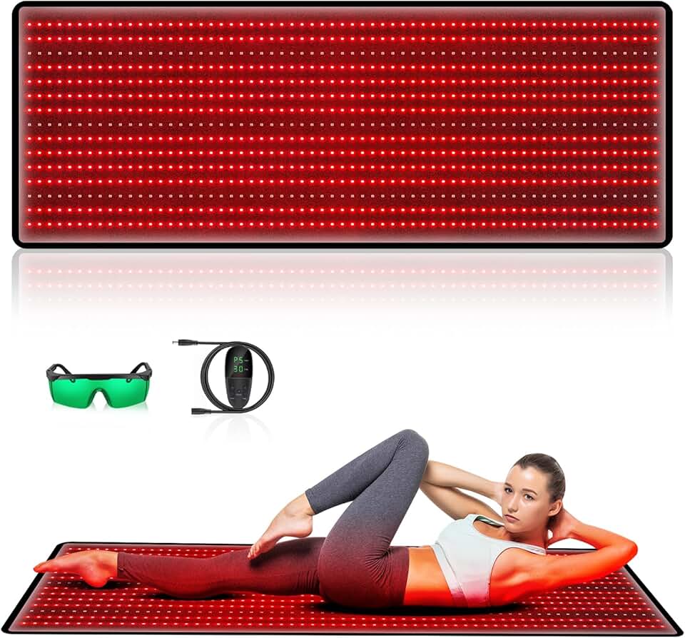 Red Light Therapy Mat, 945PCS Large Red Light Therapy Pad for Body with 660nm 850nm Near Infrared Light Redlight-Therapy Devices Mats Belt for Back Waist Shoulder Pain Relief with Timer Pulse