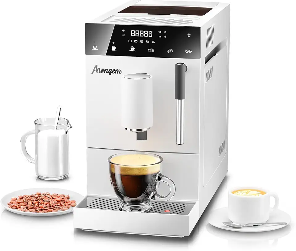 Coffee Maker Automatic Espresso Machine: Built-In Grinder Filter Programmable Milk Frother - Brew Single Cup for French Cappuccino Capresso Latte