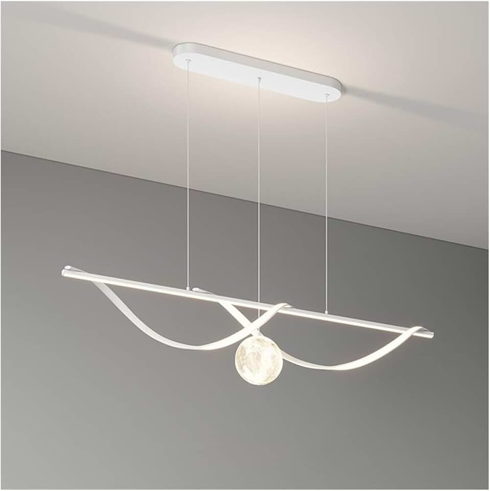 Chandeliers Wave Linear Light with Three Colare Adjustable Globe Led Kitchen Island Chandelier, Adjustable Liner Chandelier Lights Fixture Compatible with Kitchen Island Dining Room (Colo/L