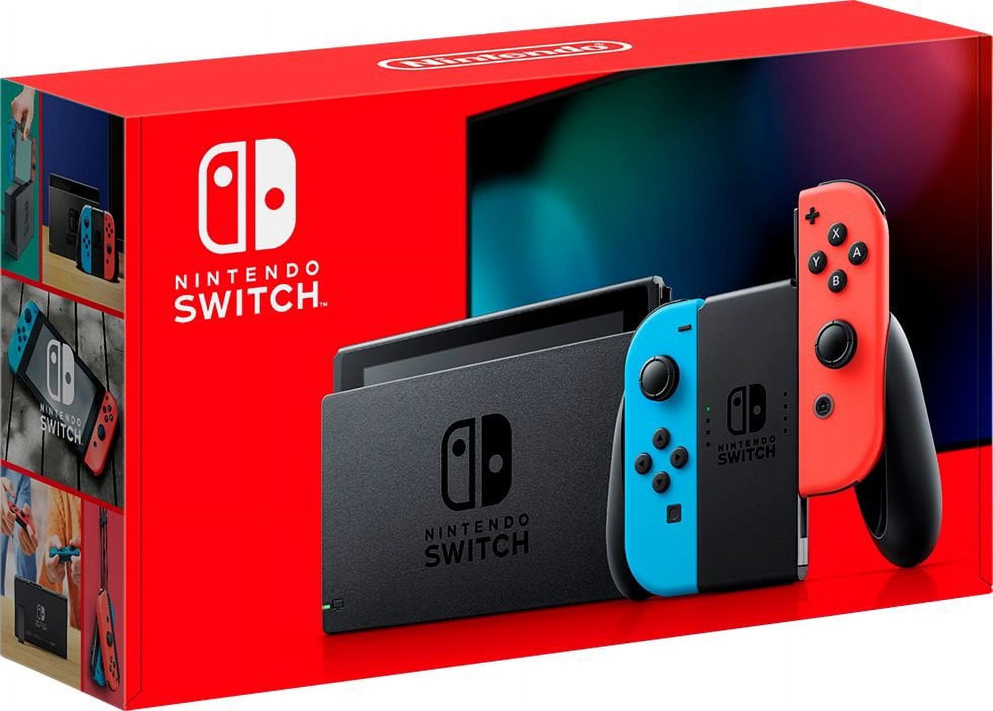 Nintendo Switch Gaming Console with Neon Blue and Neon Red Joy-Con