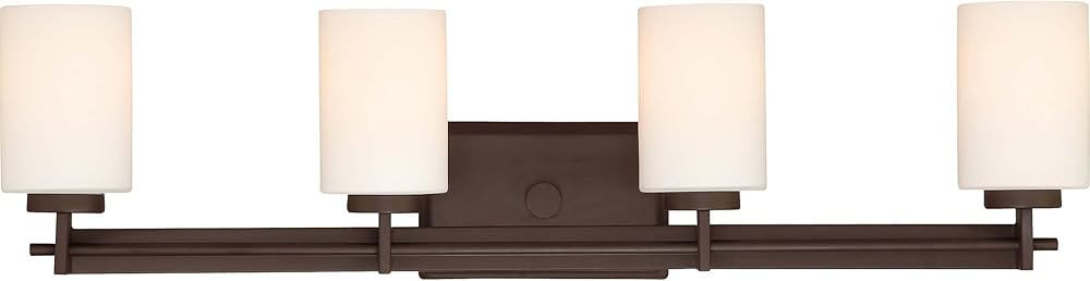 Quoizel TY8604WT Taylor Opal Etched Bathroom Vanity Wall Lighting, 4-Light 400 Total Watts, 8