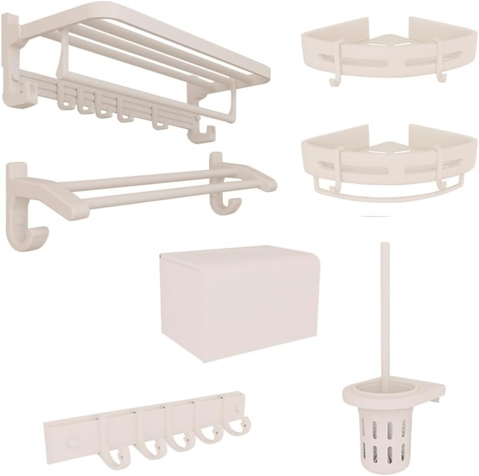 Non Punching Cream Air Towel Storage Rack