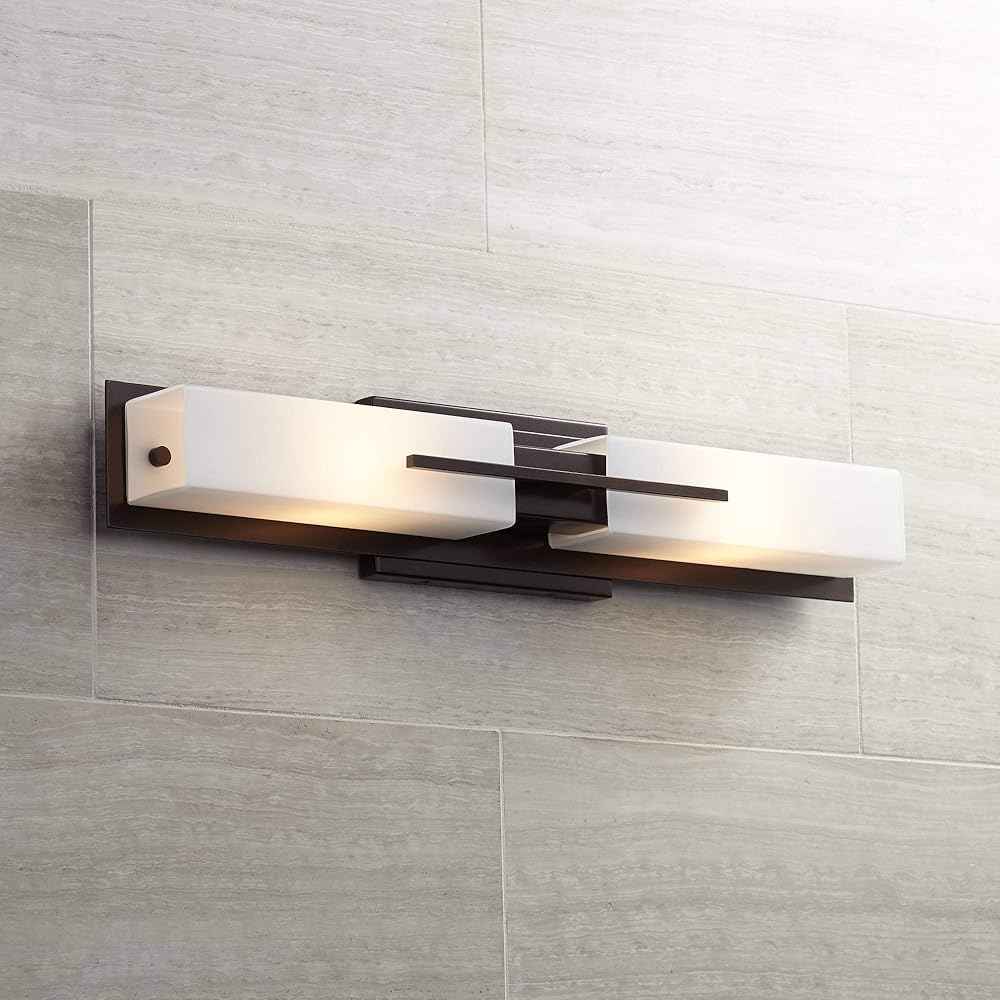 Possini Euro Design Midtown Modern Wall Light Bronze Metal Hardwired 23 1/2