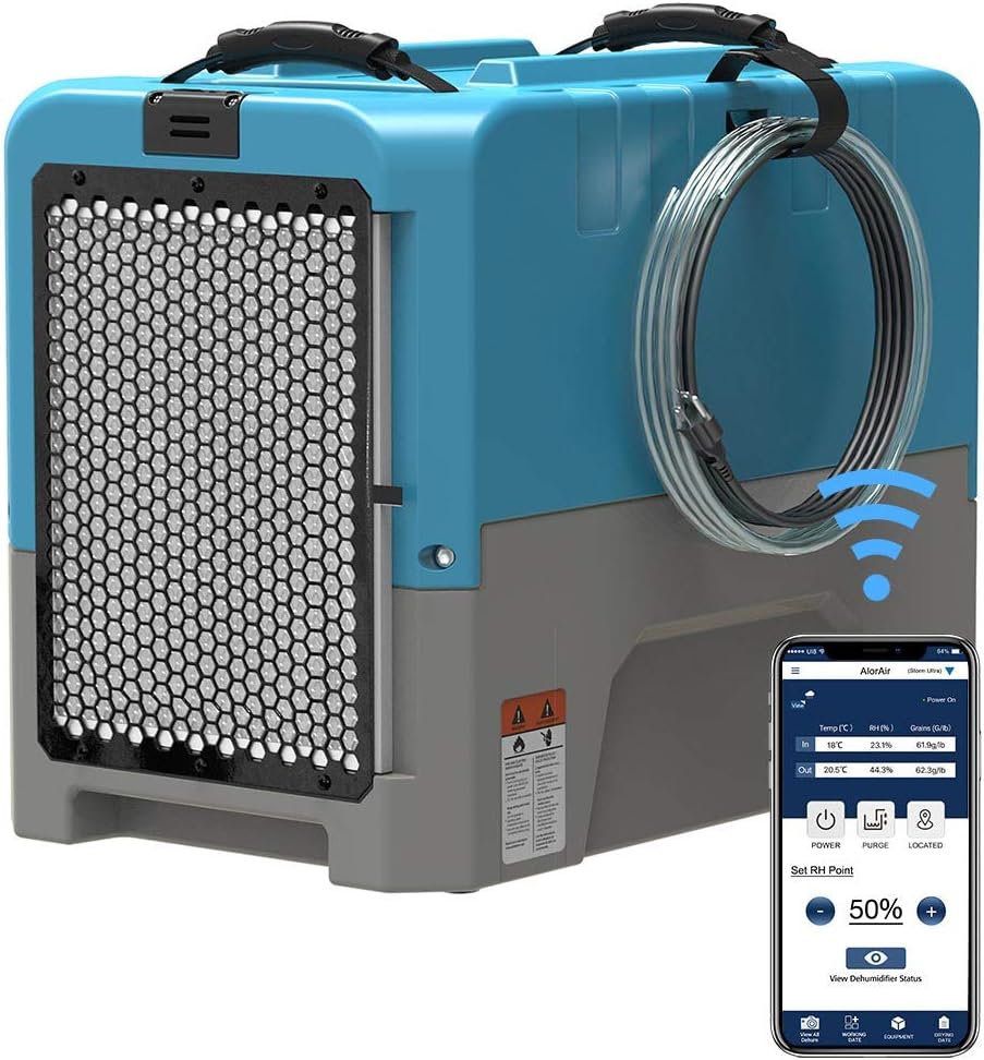 ALORAIR LGR Smart WiFi Commercial Dehumidifier with Pump, up to 180 PPD (Saturation), 5 Years Limited Warranty, Industrial Dehumidifiers APP Control, cETL Listed, for Garage, Flood Restoration