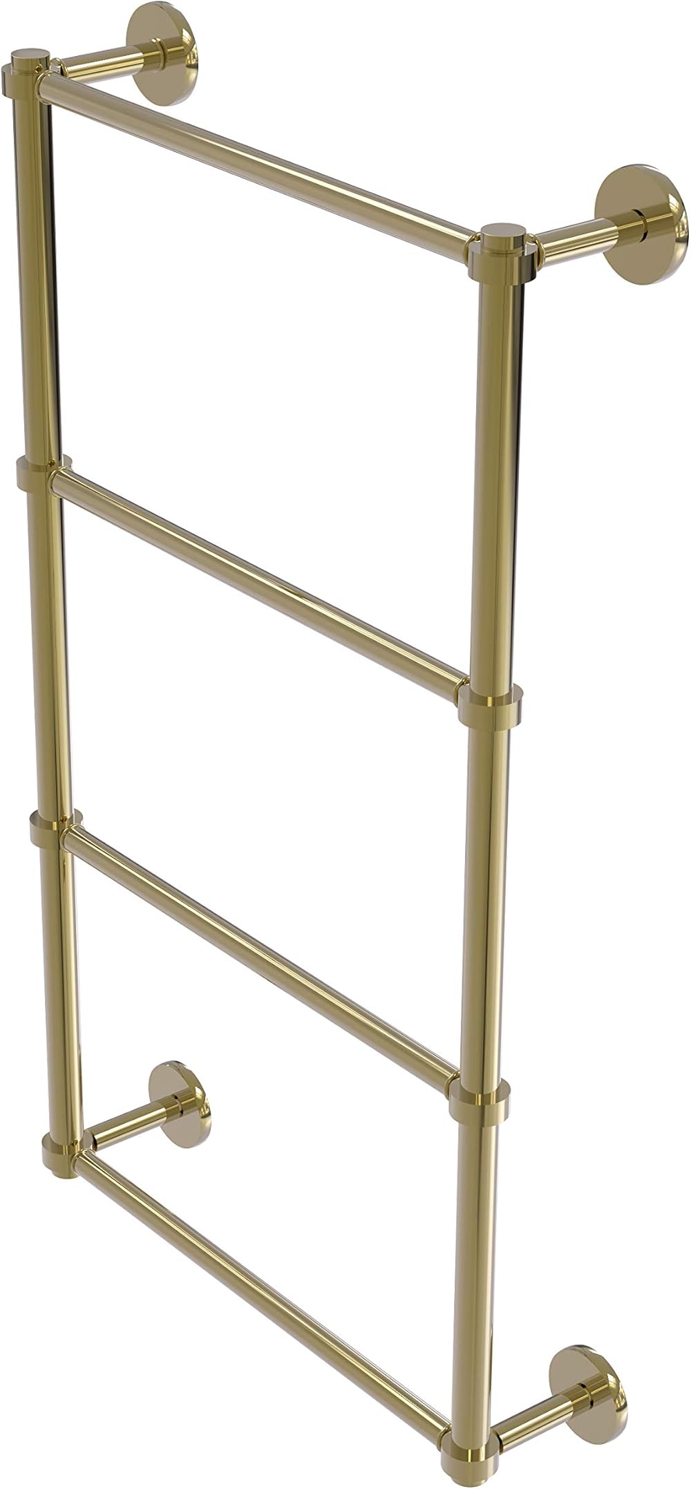 Allied Brass P1000-28-24 Prestige Skyline Collection 4 Tier 24 Inch Ladder Towel Bar, Unlacquered Brass