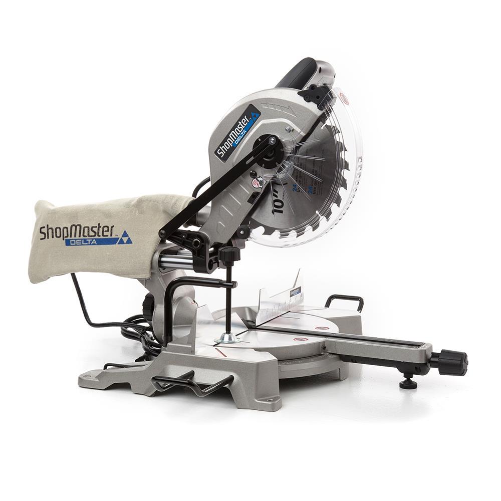 DELTA ShopMaster 10-in 15-Amp Single Bevel Sliding Compound Corded Miter Saw with Laser Guide