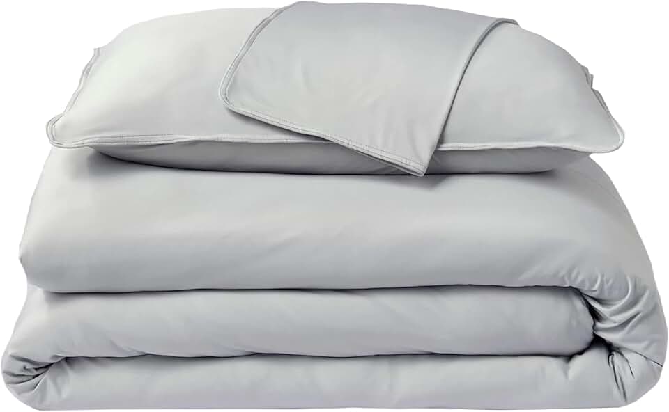 SHEEX Original Performance Cooling Duvet Cover Set, Lightweight King Duvet Cover with 2 King Pillow Shams, Pearl Blue