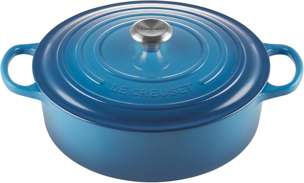 Le Creuset Enameled Cast Iron Signature Round Wide Dutch Oven, 6.75 qt, Marseille
